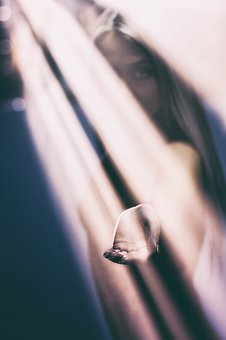 Lichtstrahl Frau